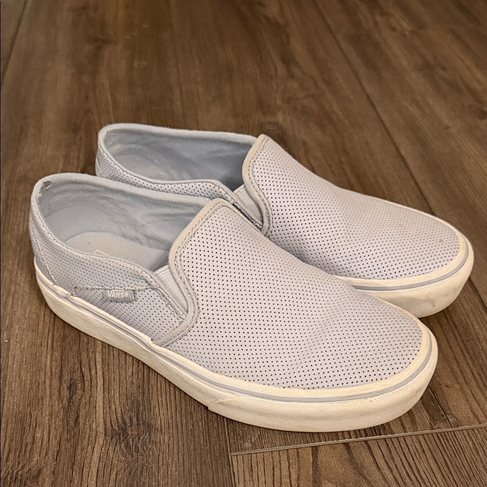 Vans- Women’s 7.5 Light Blue Perforated Slip-On Sneakers